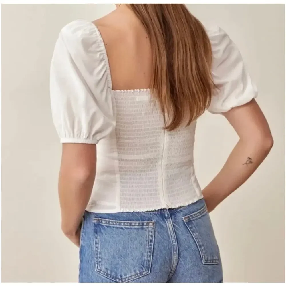 Reformation Klaire Top in White